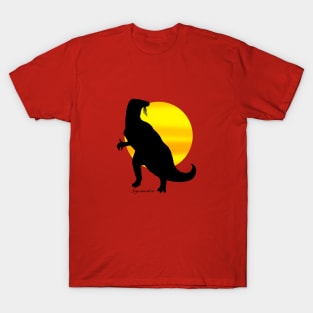 Iguanodon Silhouette with Sun T-Shirt